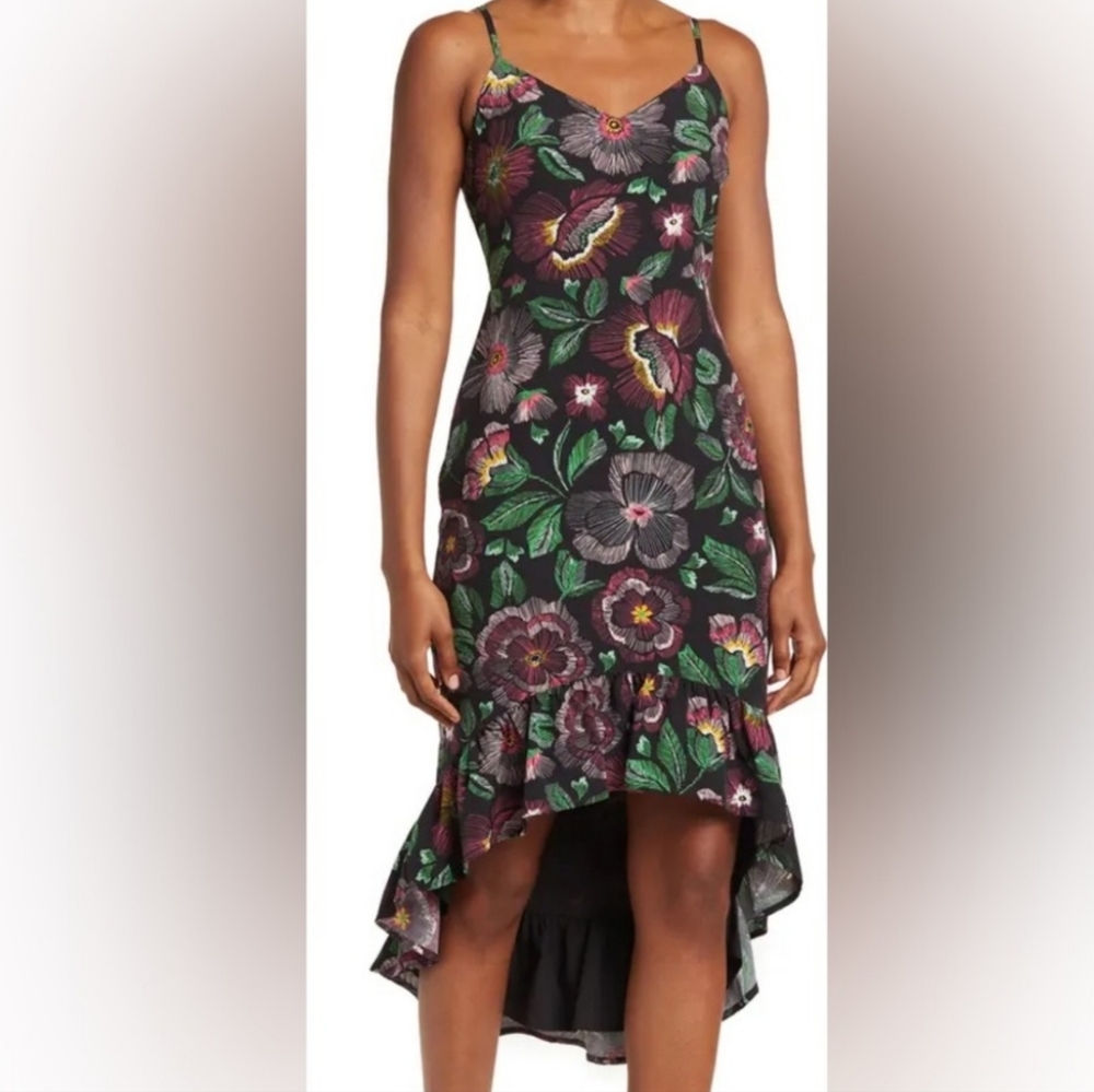 SAM EDELMAN strappy floral High-low Dress